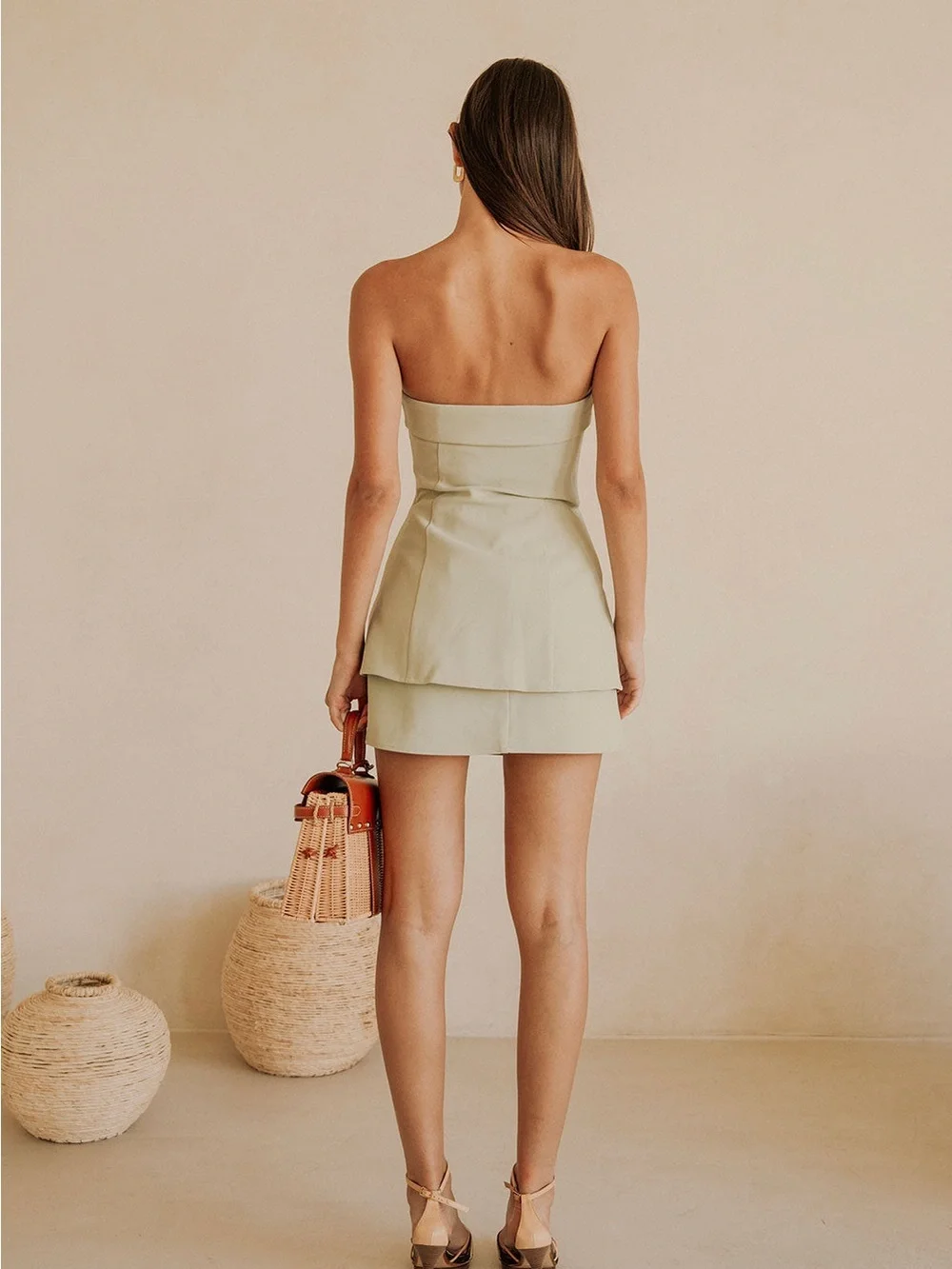SABO Lavara Top & Skirt Set Mint XS NWT Strapless Two Piece Set